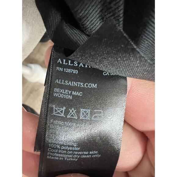 Women's Size Small AllSaints Bexley Mac Jacket Trench Black Coat - Picture 14 of 16